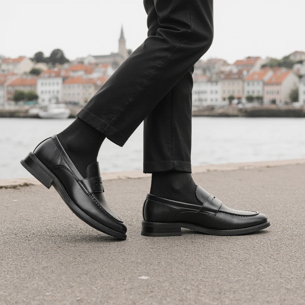 Women Formal Wear For Summer - Erkek Siyah Penny Loafer'lar Klasik İş