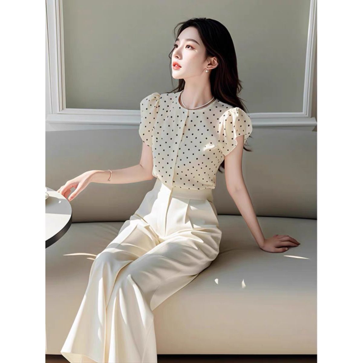 Women Formal Wear Tops - Yeni Yaz Zarif kadın Iki Parçalı
