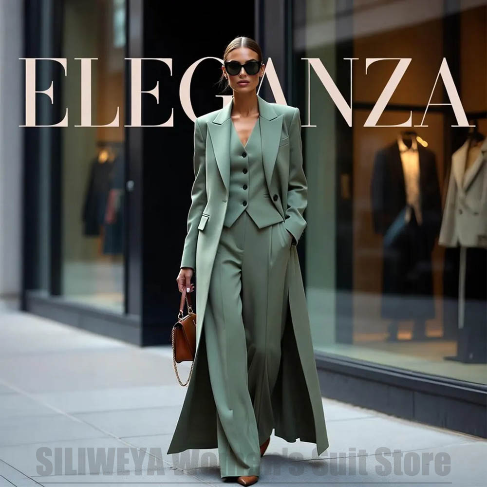 Women Formal Wear For Party - Şık Kadın Takım Elbise Üç Parçalı