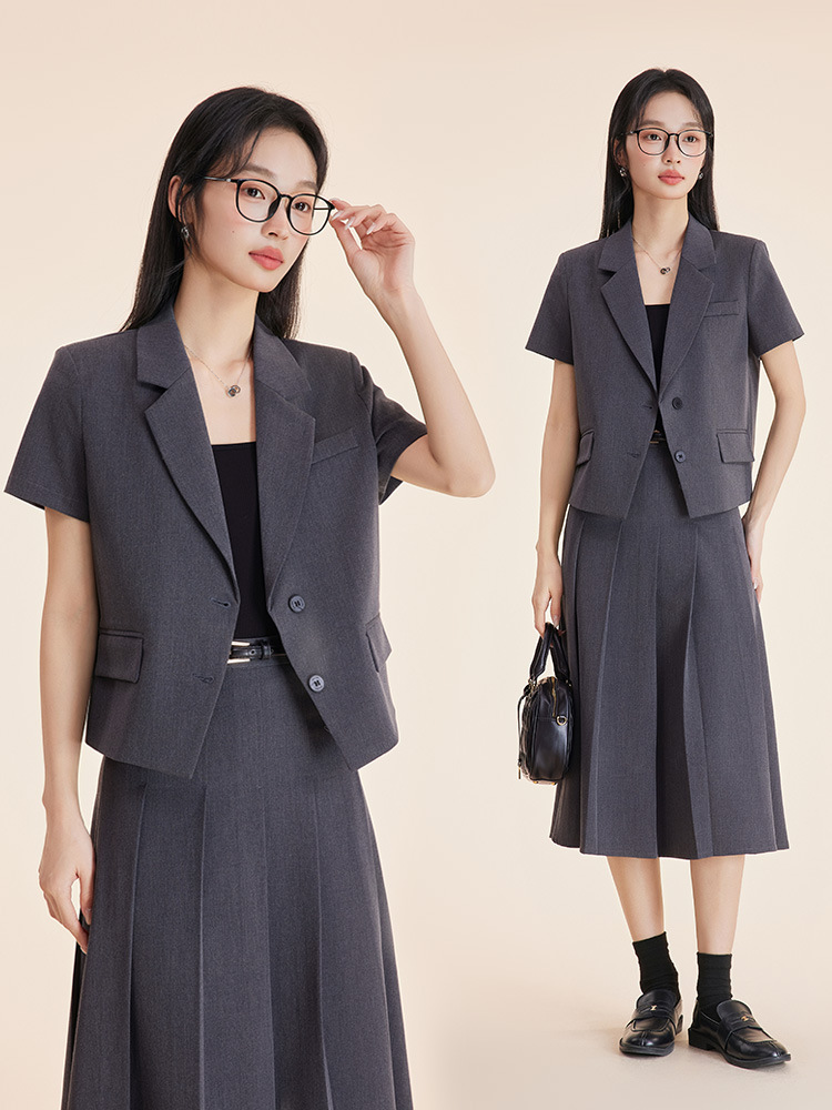 Women'S Formal Wear Petite - Sonbahar ve kış için gri kadın