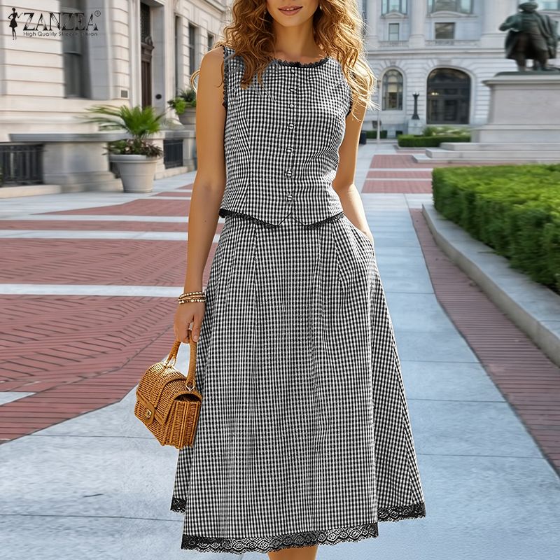 Women Formal Wear For Summer - Zarif Kadın 2 Parça Setleri ZANZEA
