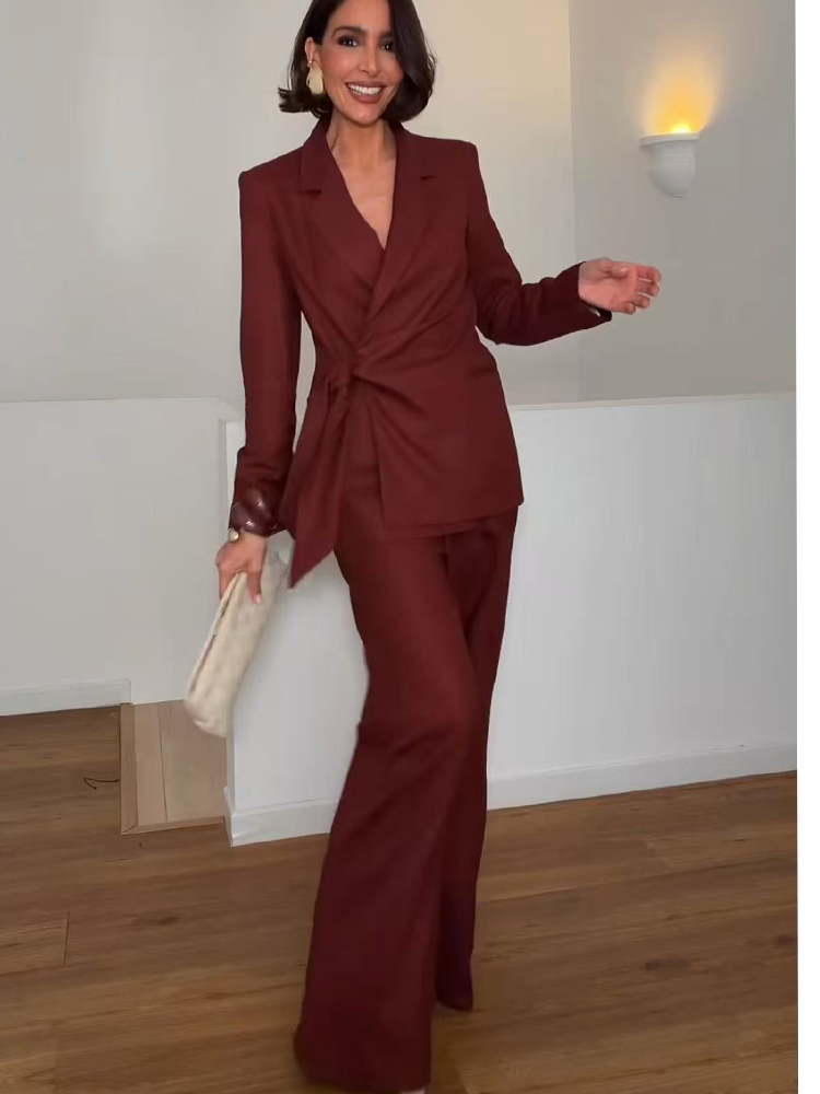 Women'S Formal Wear With Pants - Moda Ofis Bayan Blazer Pantolon Takım