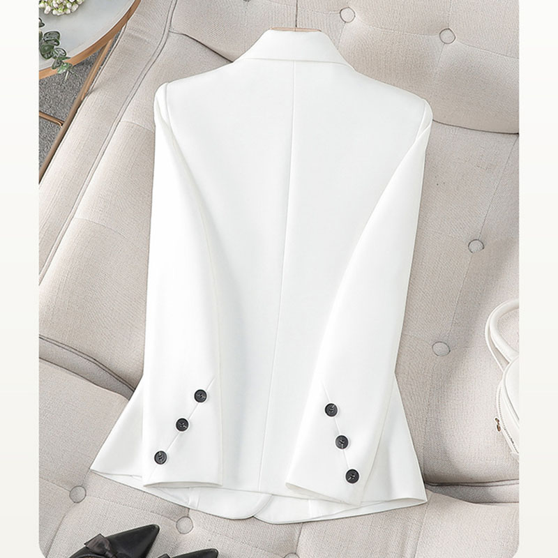 Women Formal Wear With Black Blazer - 2025 Yeni Bahar Sonbahar Beyaz Siyah