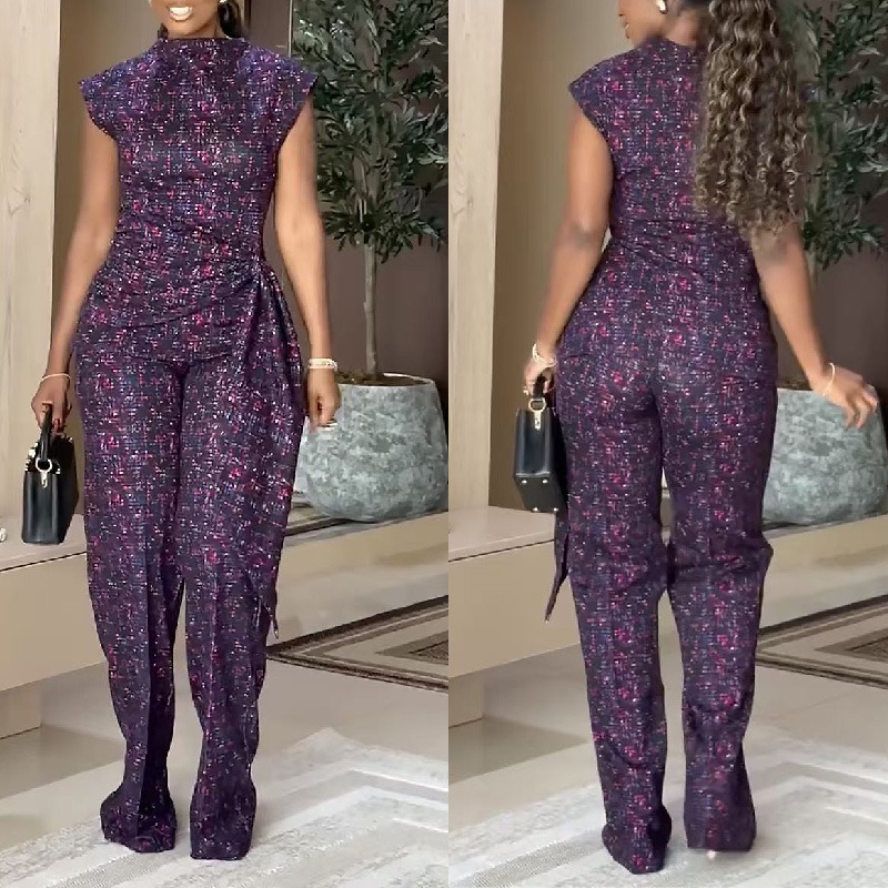 Women'S Formal Wear With Pants - Zarif Kadın Afrika Baskılı 2 Parça