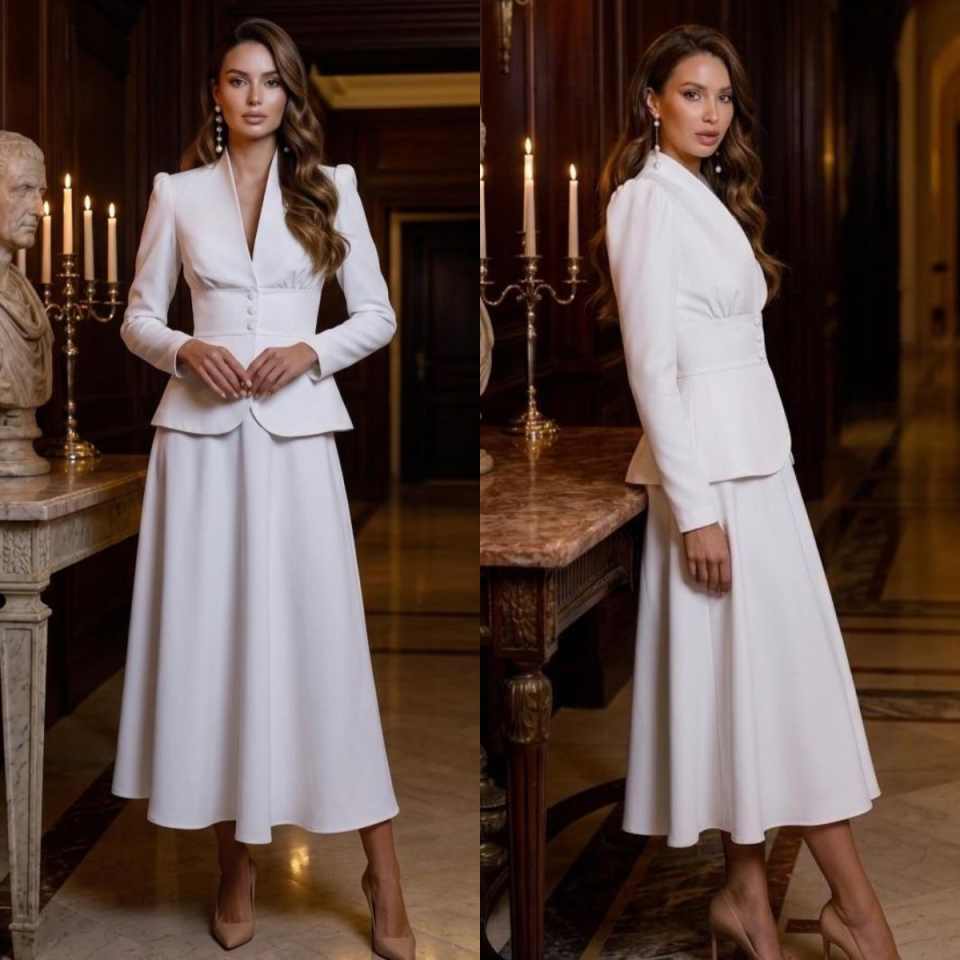 Women Formal Wear With Skirt - Şık İki Parçalı Kadın Takım Elbise