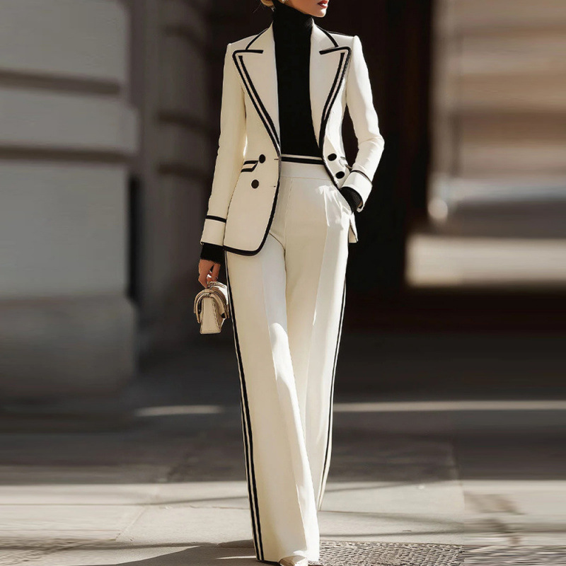 Women'S Formal Wear With Pants - A+ İndirimli Kadın Kruvaze Blazer 2