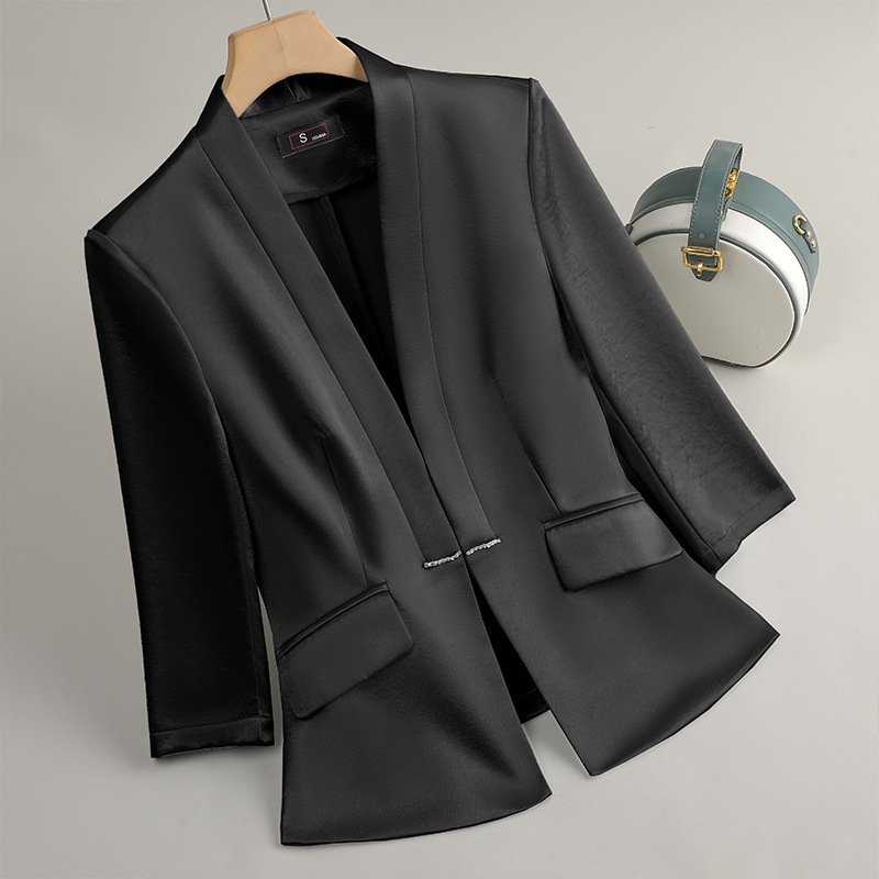 Women Formal Wear With Black Blazer - Profesyonel Kadın Siyah Beyaz Mavi Blazer