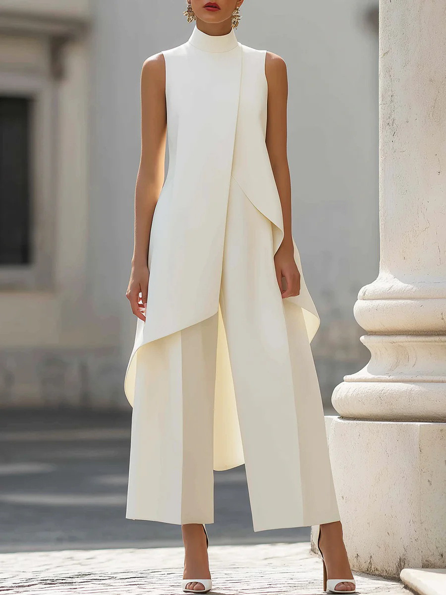 Women'S Formal Wear With Pants - Kadınlar İçin Tek Renk İki Parçalı