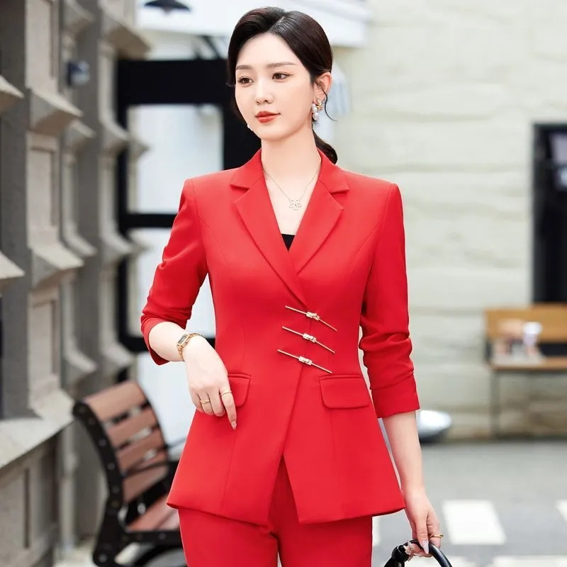 2025 Moda Beyaz Kırmızı Siyah  - Women Formal Wear With Black Blazer incelemesi ve fiyatı