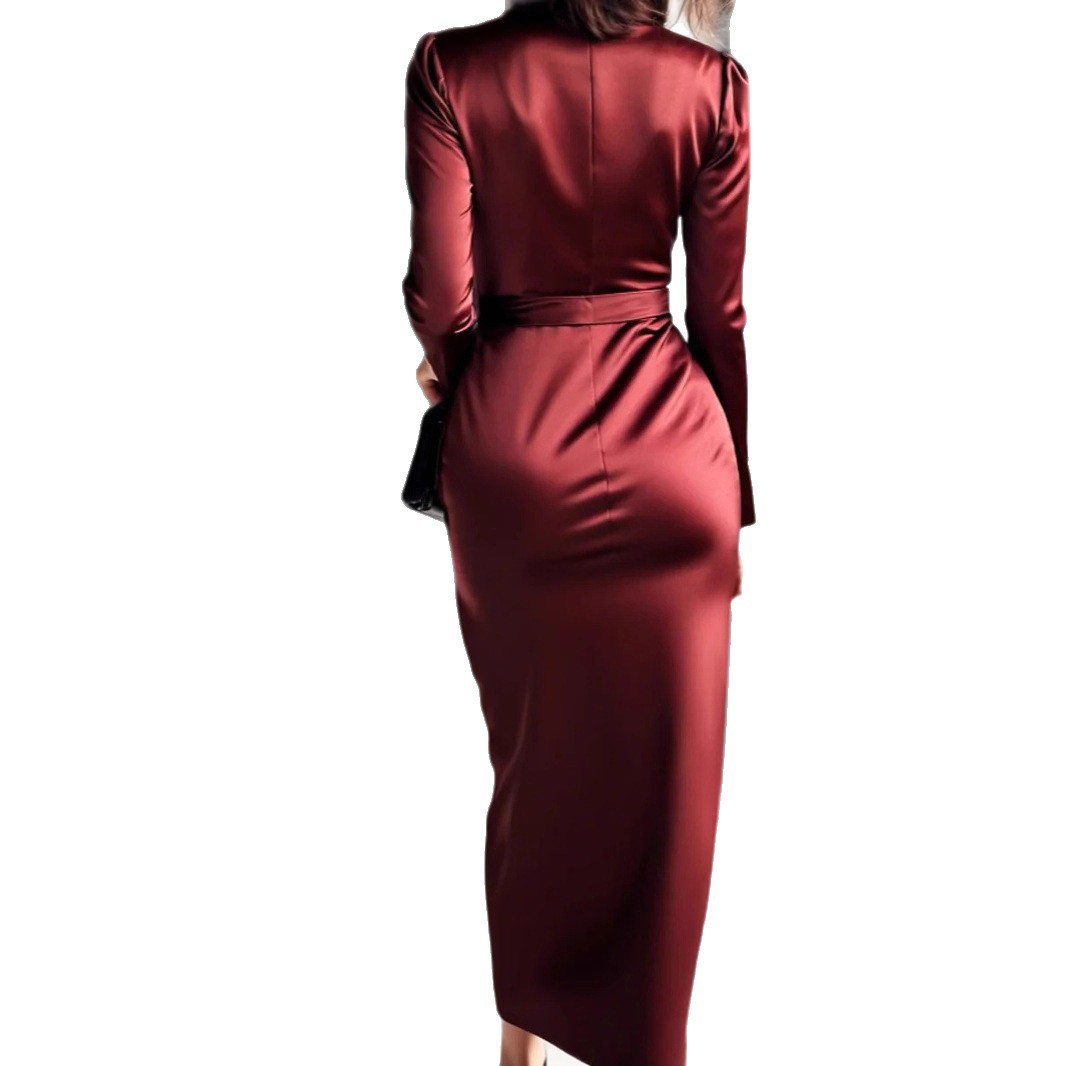 Sonbahar Yeni Saten Uzun Kollu - Women Formal Wear Trends incelemesi ve fiyatı