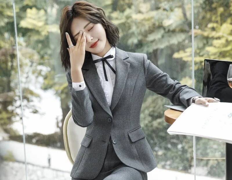 Yeni Gri Resmi Blazerler ve Ce - Women Formal Wear Winter incelemesi ve fiyatı