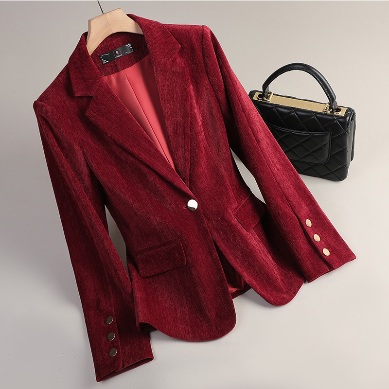 Sarı Altın Kadife Blazer Kadın - Women Formal Wear Winter incelemesi ve fiyatı