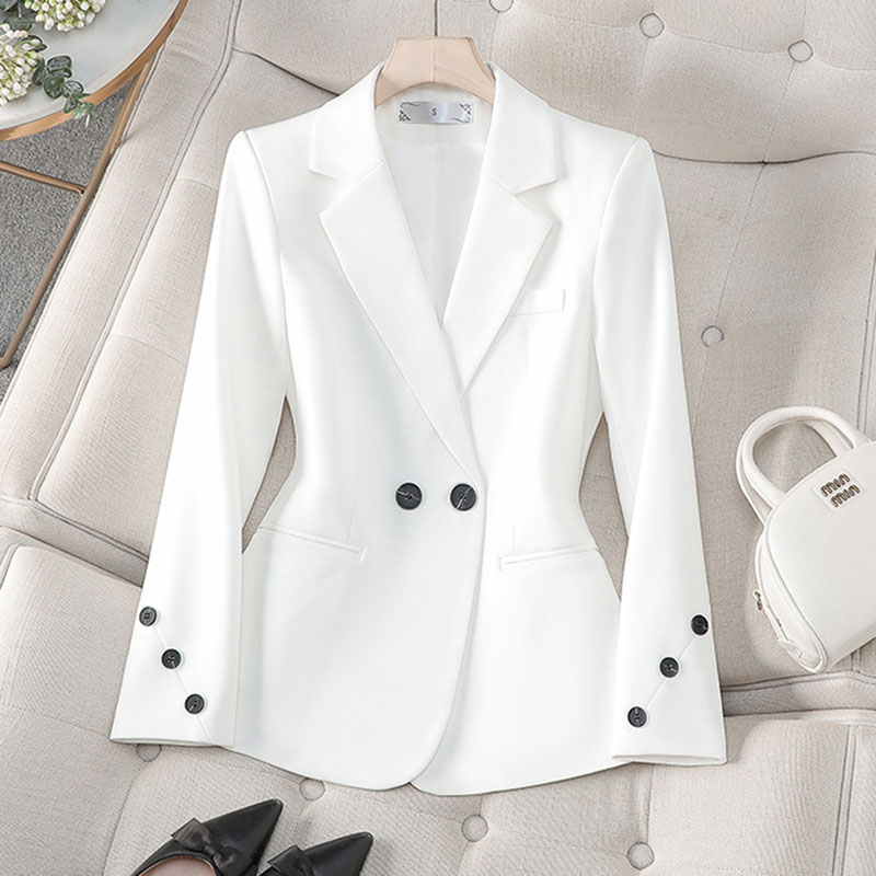 2025 Yeni Bahar Sonbahar Beyaz - Women Formal Wear With Black Blazer incelemesi ve fiyatı