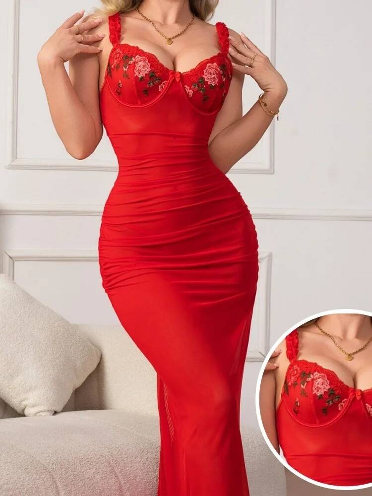 Askılı Kırmızı Dantelli Elbise - Women Formal Wear Trends incelemesi ve fiyatı
