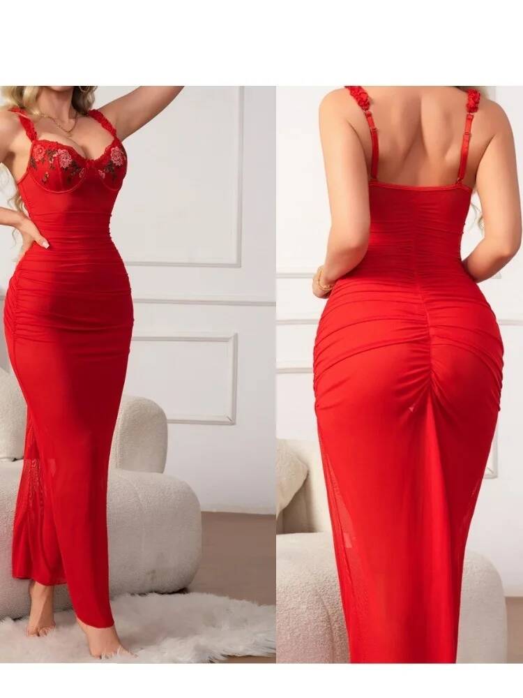 Askılı Kırmızı Dantelli Elbise - Women Formal Wear Trends incelemesi ve fiyatı
