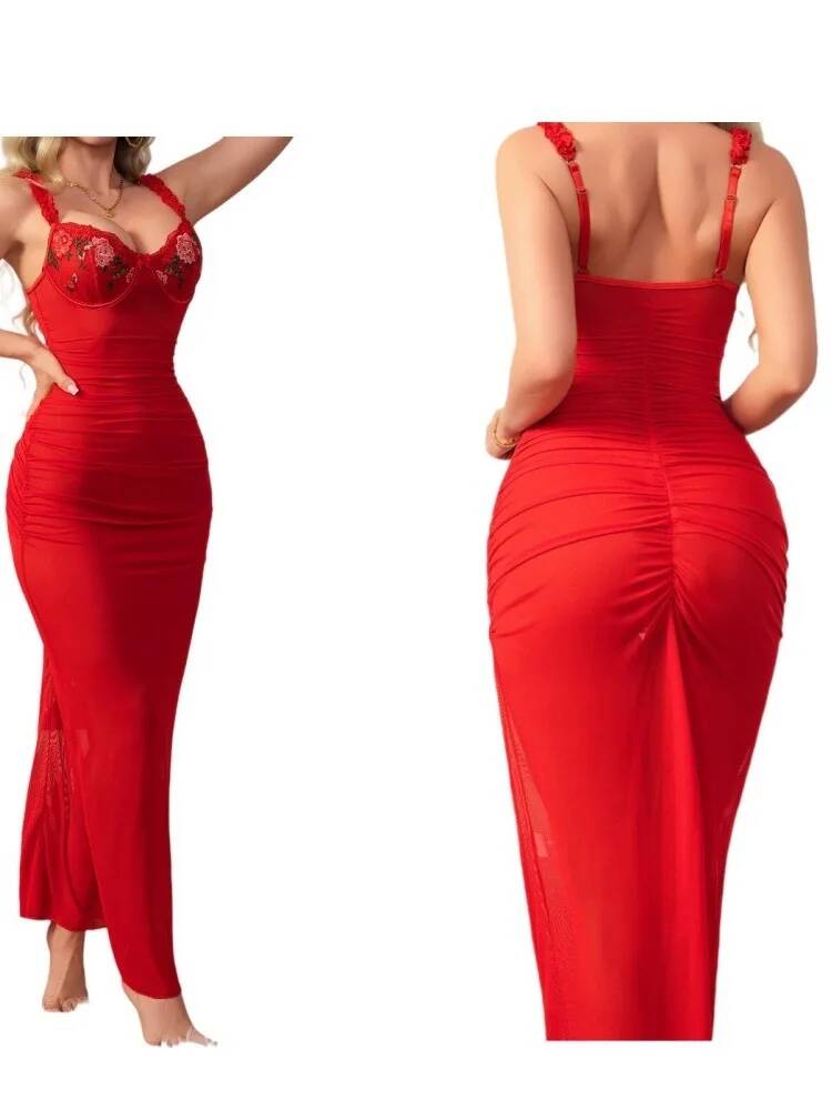 Askılı Kırmızı Dantelli Elbise - Women Formal Wear Trends incelemesi ve fiyatı