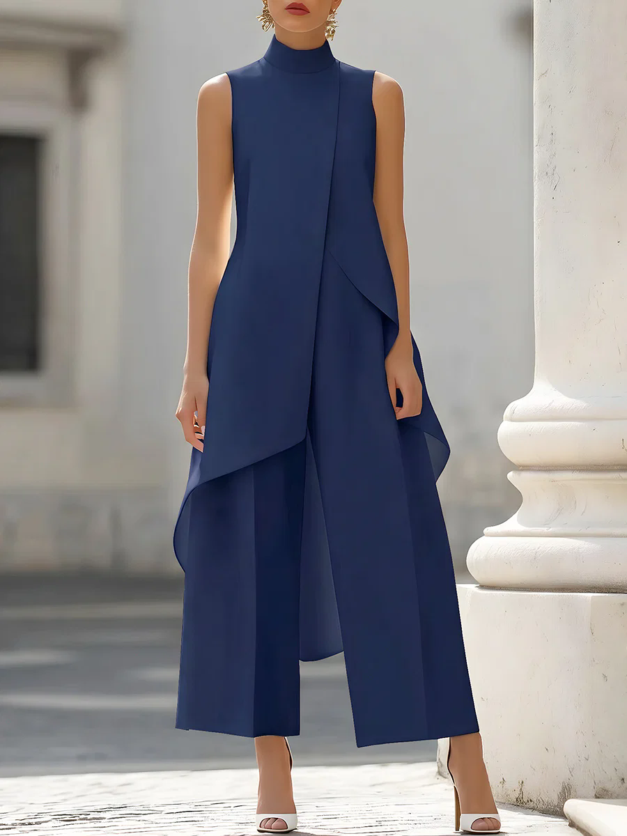 Kolsuz Yüksek Yaka Asimetrik K - Women'S Formal Wear With Pants incelemesi ve fiyatı